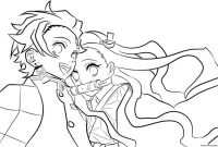 Anime nezuko coloring pages