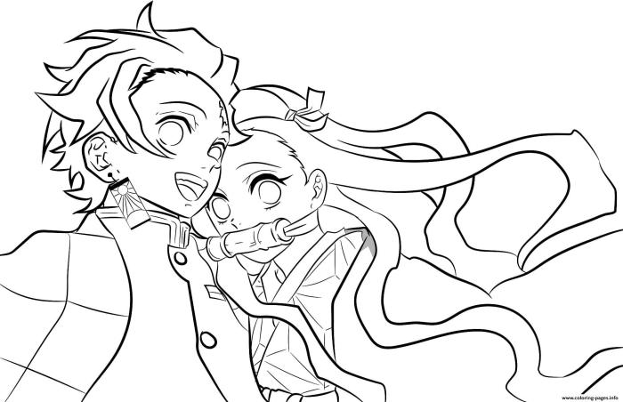 Anime nezuko coloring pages