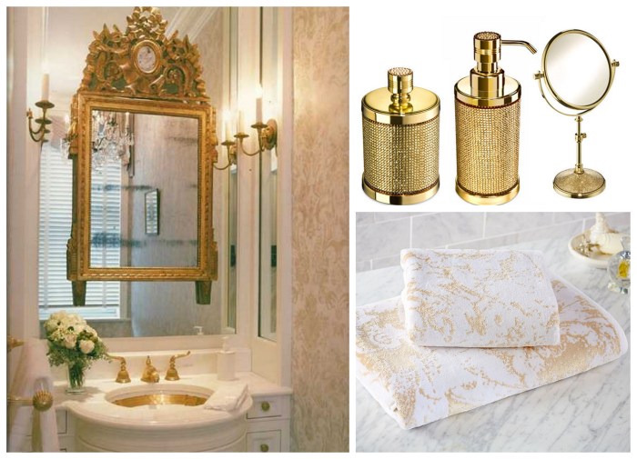 Gold decor for bathroom