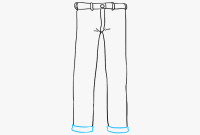 Jeans hanging from a hanger easy drawing