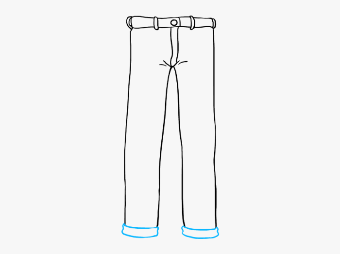 Jeans hanging from a hanger easy drawing