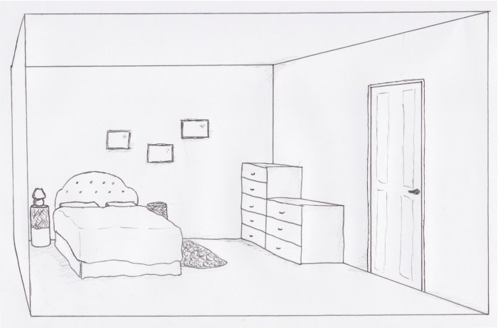 Animate bedroom drawing easy