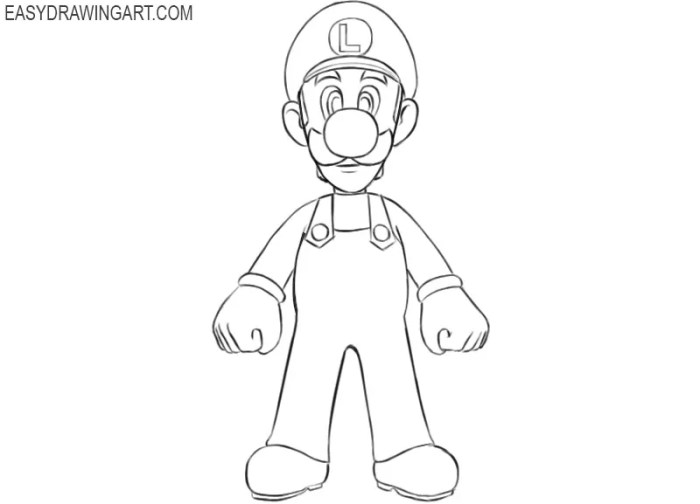 Easy mario drawing of luigi