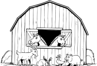 Farm animals and their babies coloring pages