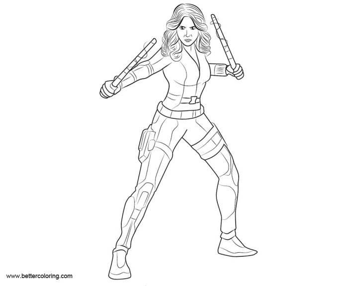 Black widow anime coloring pages