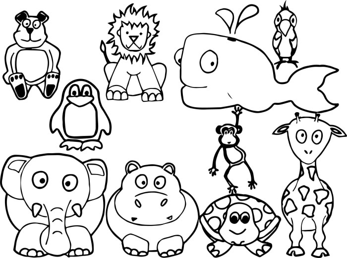 Animal cartoon characters in class coloring pages