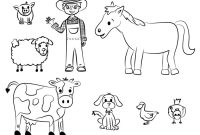 Coloring book pages farm animals