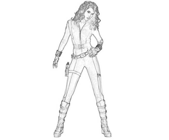 Black widow anime coloring pages