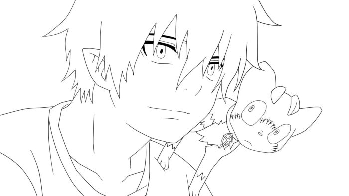 Coloring pages anime boy