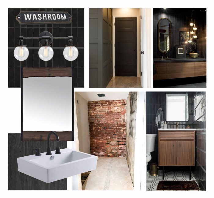 Masculine mens bathroom decor