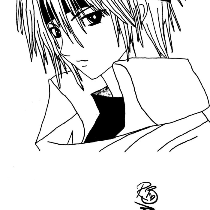 Coloring pages anime boy