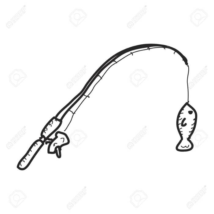 Easy fishing stuff drawing