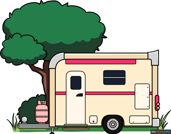 A easy drawing of a camper bus