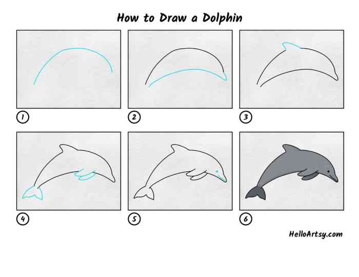 Dolphin fin drawing easy