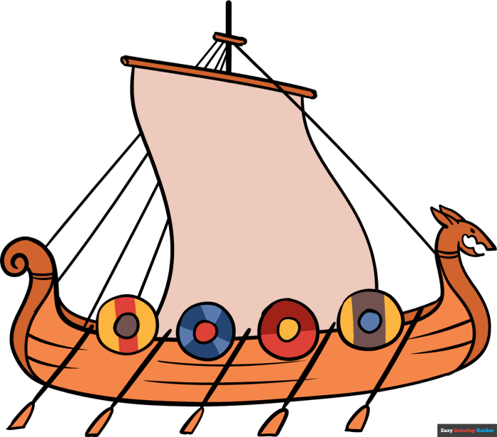 Easy old viking ship drawing