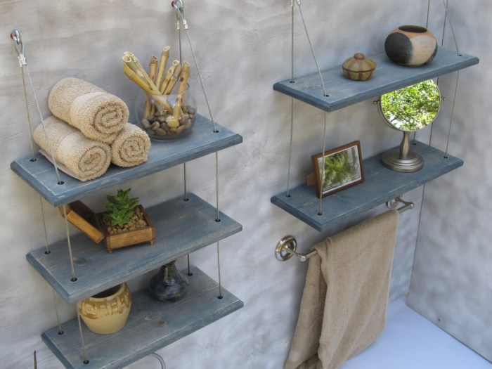 Floating shelves bathroom decor