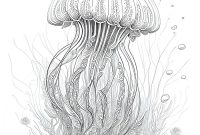 Abstract coloring pages animals jellyfish