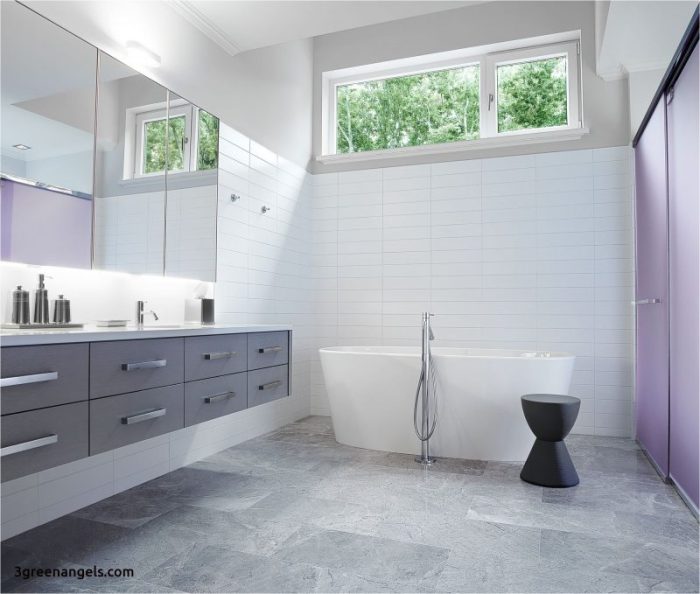 Lavender and grey bathroom decor