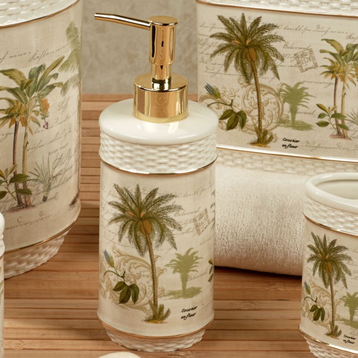 Palm tree bathroom decor