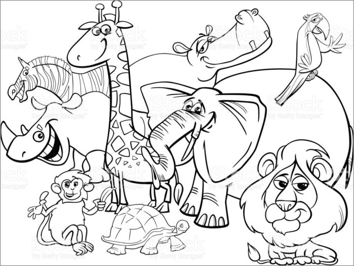 African animals coloring books