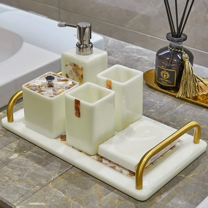 Bathroom sink decor tray