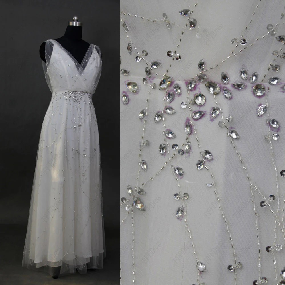 Crystal beaded wedding dresses