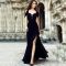 Elegant Black Dresses for Wedding Guests with Sleeves