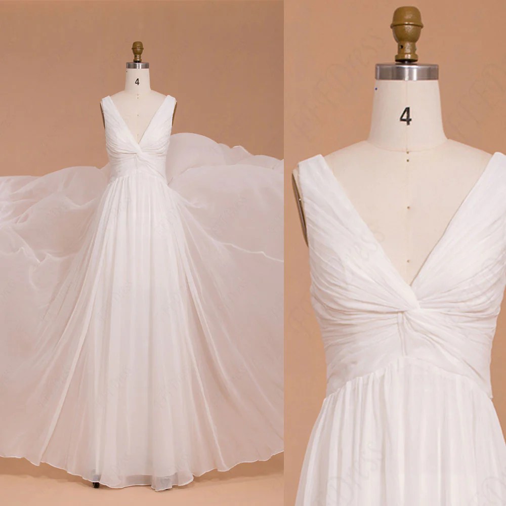 Chiffon wedding dresses beach wedding