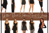 Womens black wedding guest dress