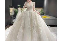 A line wedding dress lace