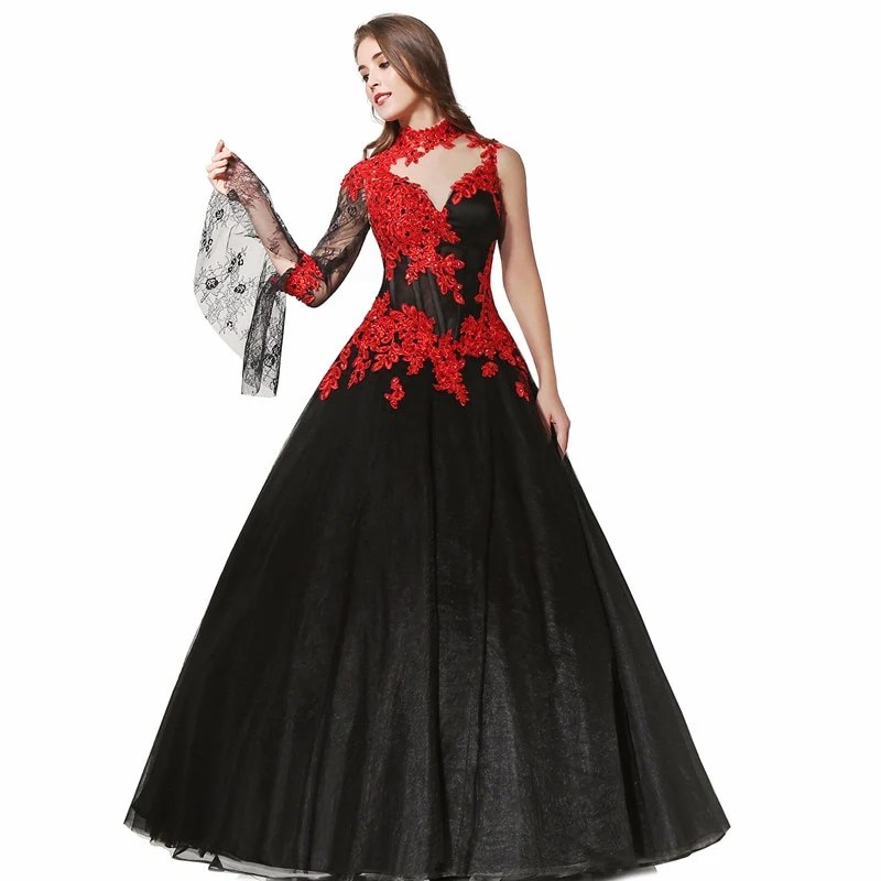 Black red gothic wedding dresses