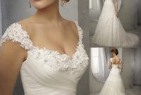 A line cap sleeve wedding dress