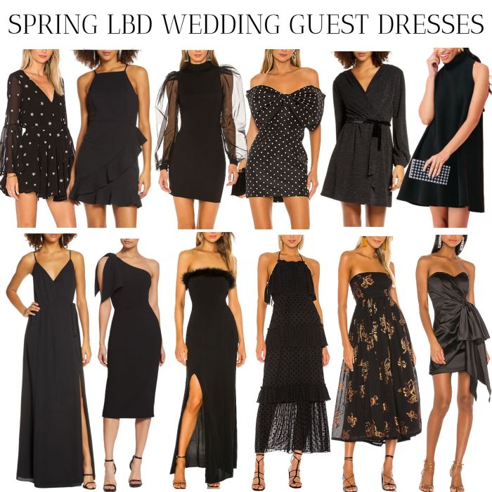 Womens black wedding guest dress