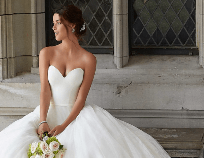 A line strapless wedding dress