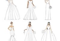 Ball gown wedding dress drawing