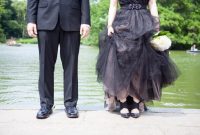 Black shoes with wedding dress