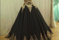 Black and rose gold wedding dress