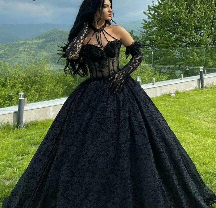 Black red gothic wedding dresses