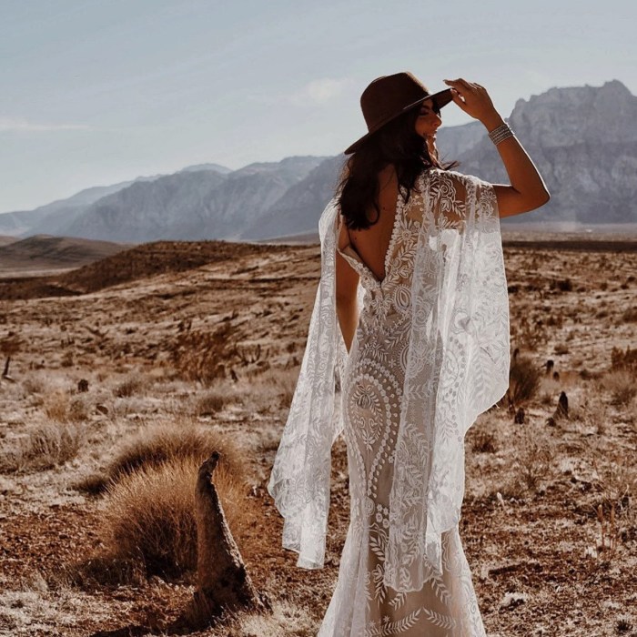 A line boho wedding dress