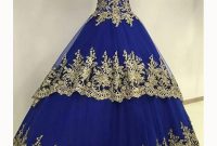 Blue and gold dress for wedding