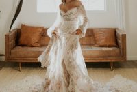 A line boho wedding dress